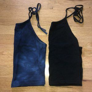 Brandy Melville Sachi Tie Dye and Black Halter Top